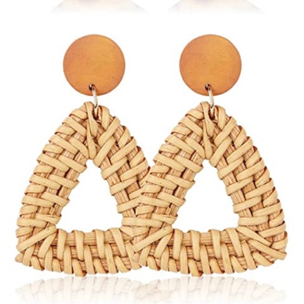 NWOT Rattan Clip On Earrings